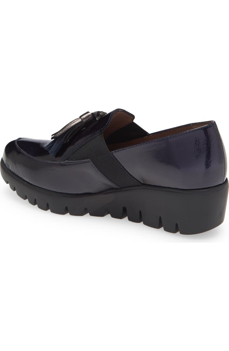 Wonders Loafer Wedge, Alternate, color, Lack Noche/ Wash Plomo