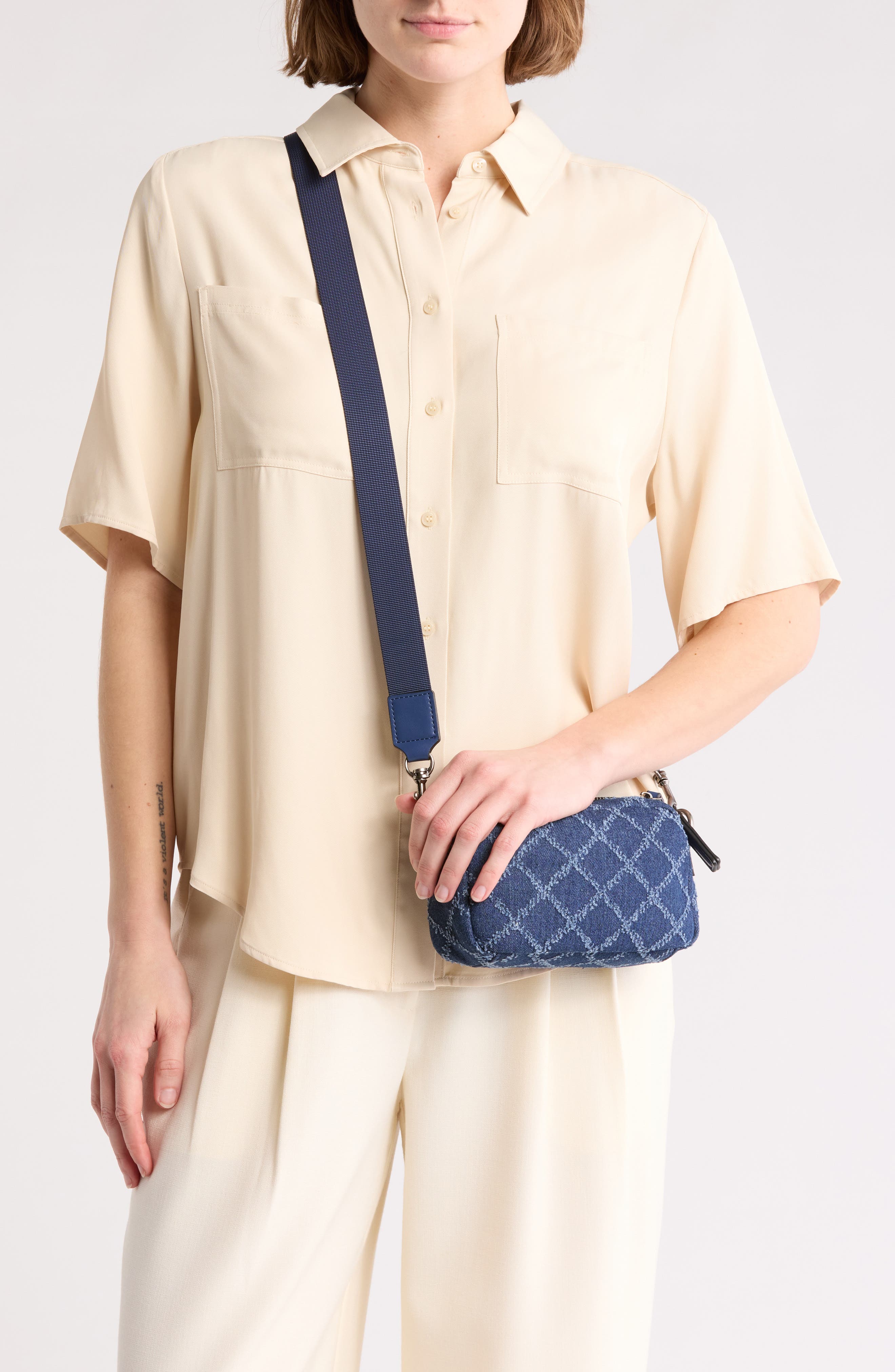 Kurt Geiger London Denim Small Crossbody Bag, Alternate, color, 