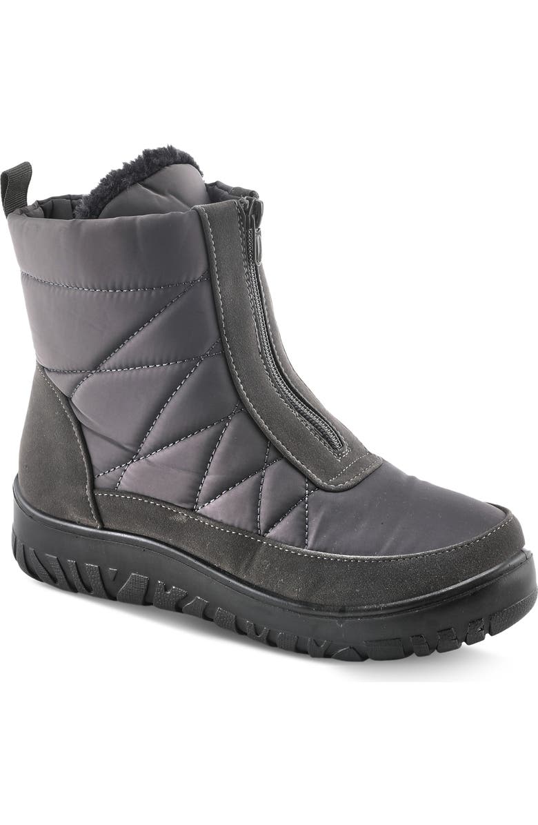 Flexus by Spring Step Lake Effect Waterproof Faux Fur Lined Quilted Snow Bootie, Main, color,