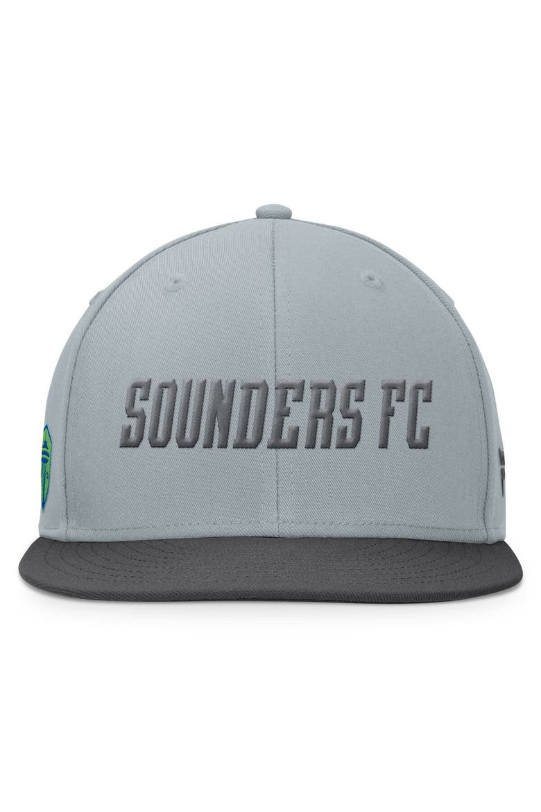 Men's Fanatics Branded Gray/Black Seattle Sounders FC Smoke Snapback Hat, Alternate, color, Gray