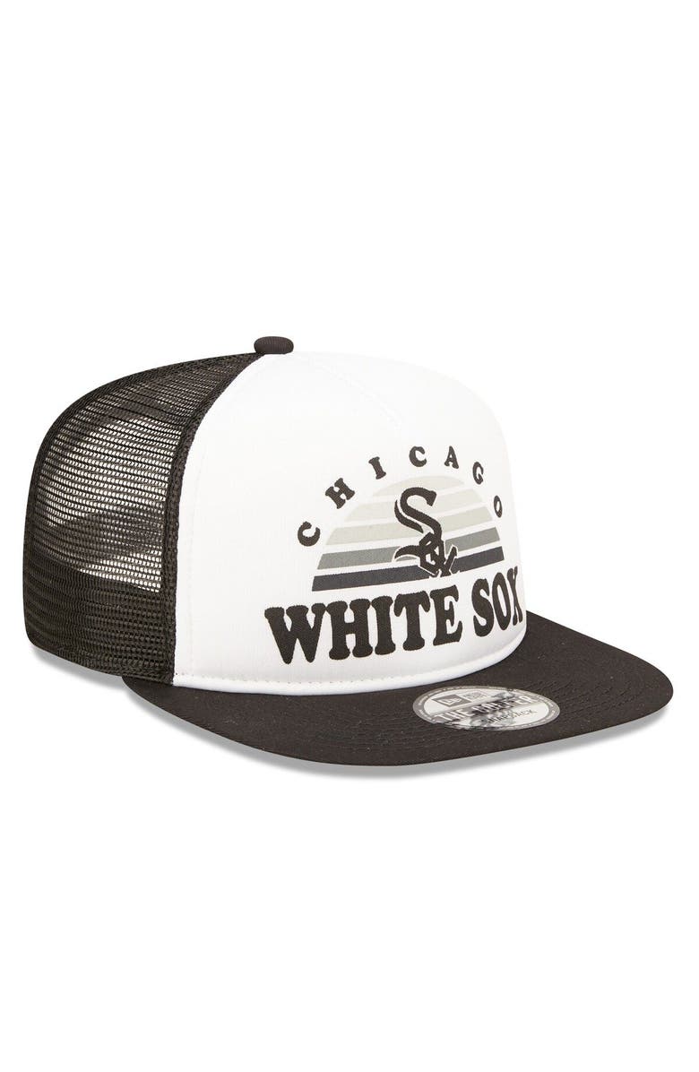 New Era Men's New Era White/Black Chicago White Sox Gradient Golfer 9FIFTY Snapback Hat, Alternate, color,