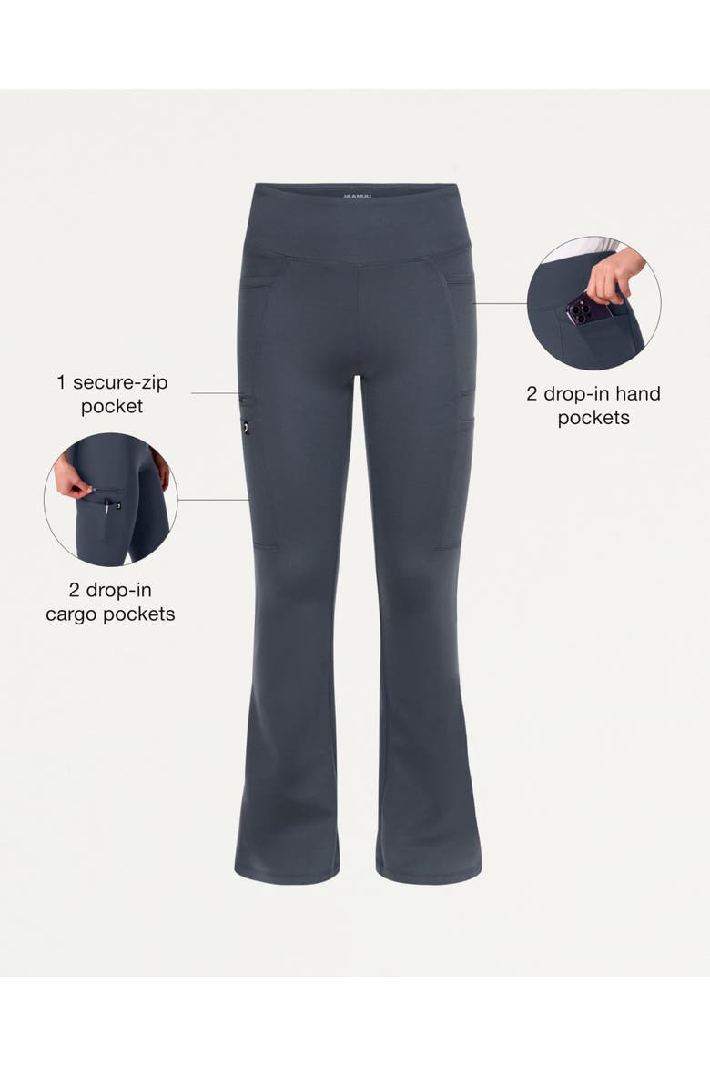Perri UltraSOFT Women's Yoga Scrub Pant - 5 Pockets Skinny Fit, Alternate, color, Carbon Grey
