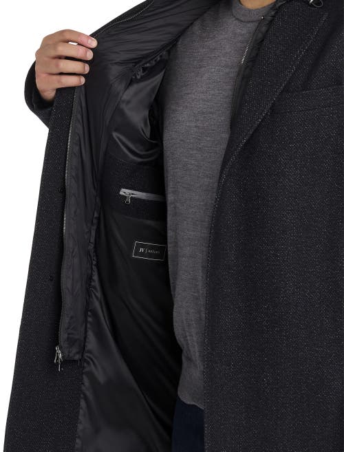 Jv Reflex Westin Hooded Overcoat In Black