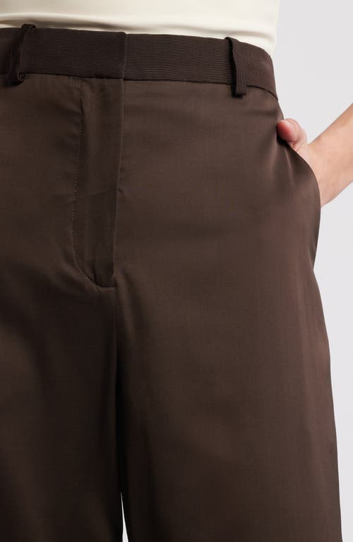 Frame Tuxedo Stripe Wide Leg Pants In Espresso