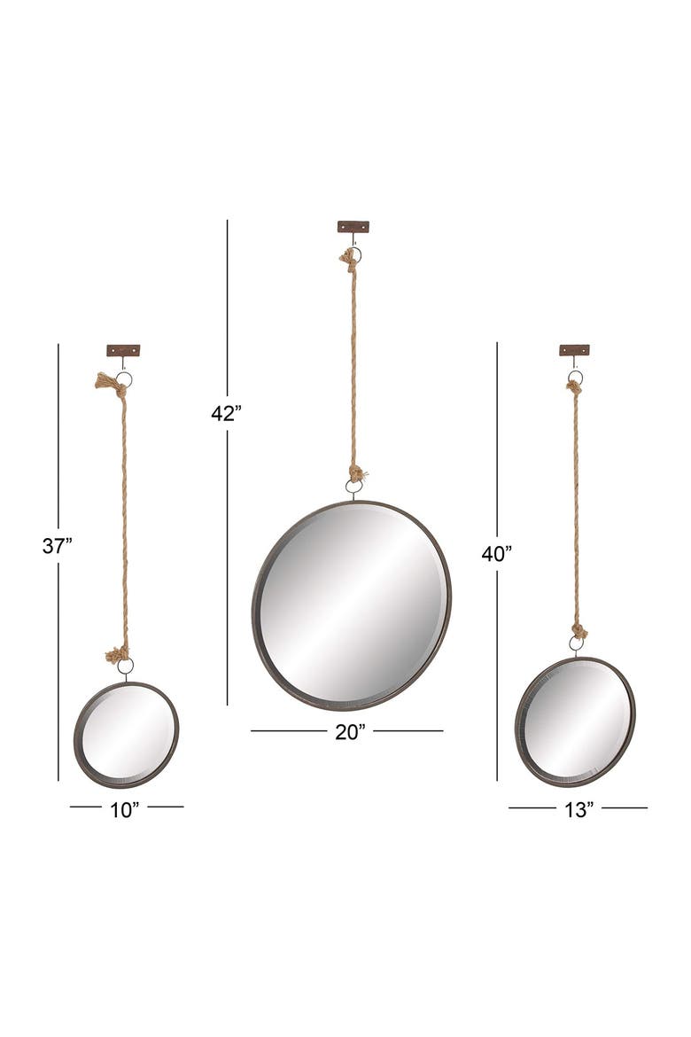 Gray Glam Wall Mirror - Set of 3, Alternate, color, GREY