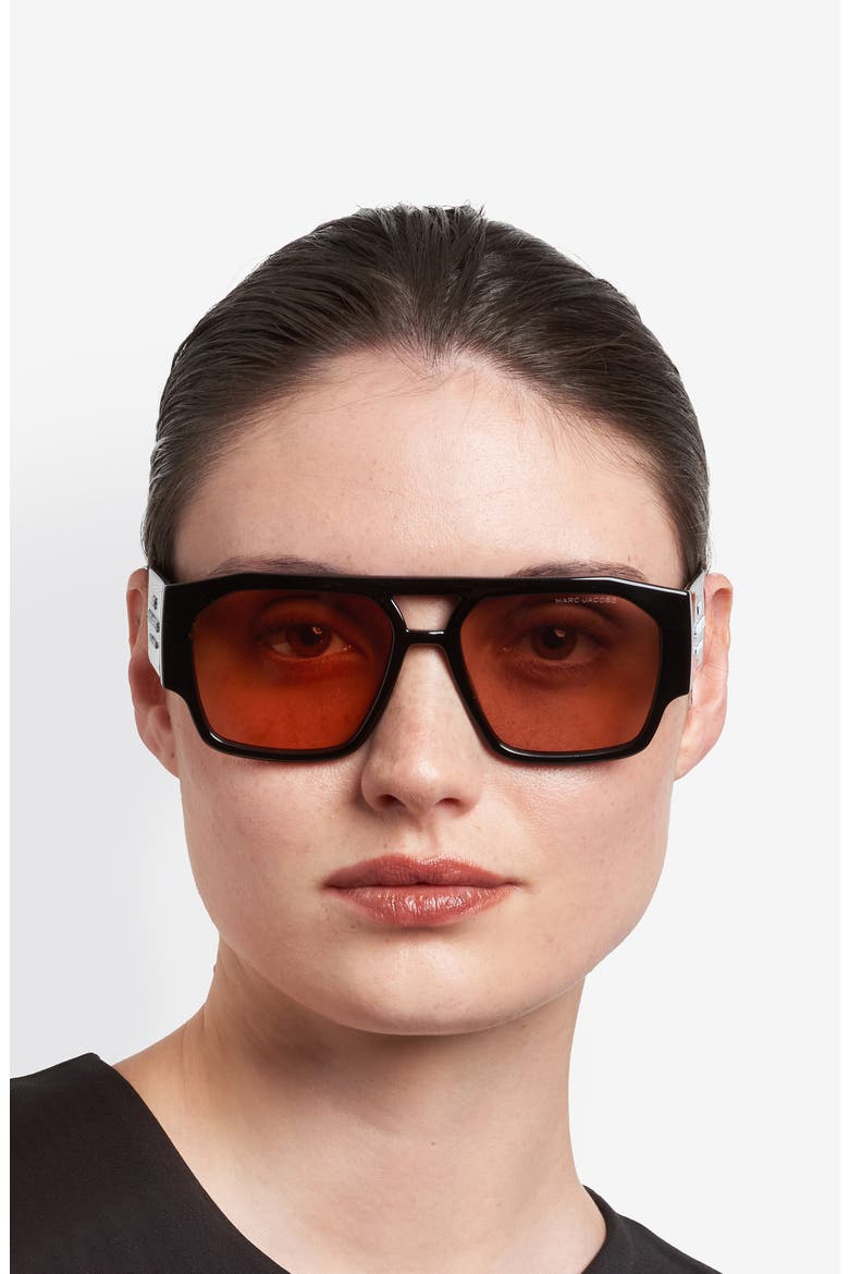 55mm Navigator Sunglasses, Alternate, color, BLACK ORANGE/ ORANGE
