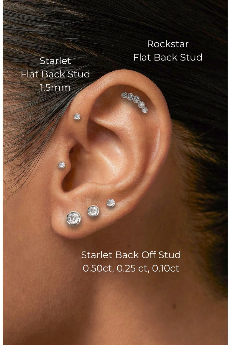Rockstar Flat Back Stud, Alternate, color, White Gold
