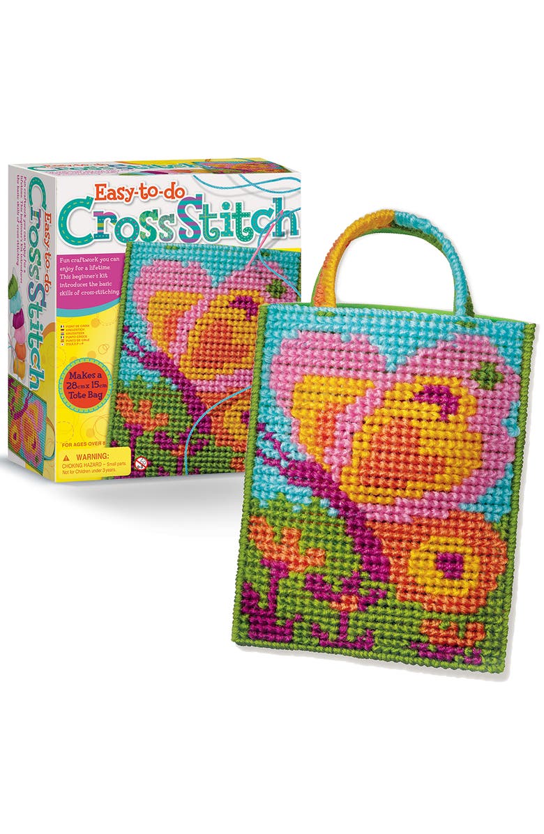 4M Easy To Do Cross Stitch, DIY Sewing Craft Kit, Kids 8+, Alternate, color, Multicolored