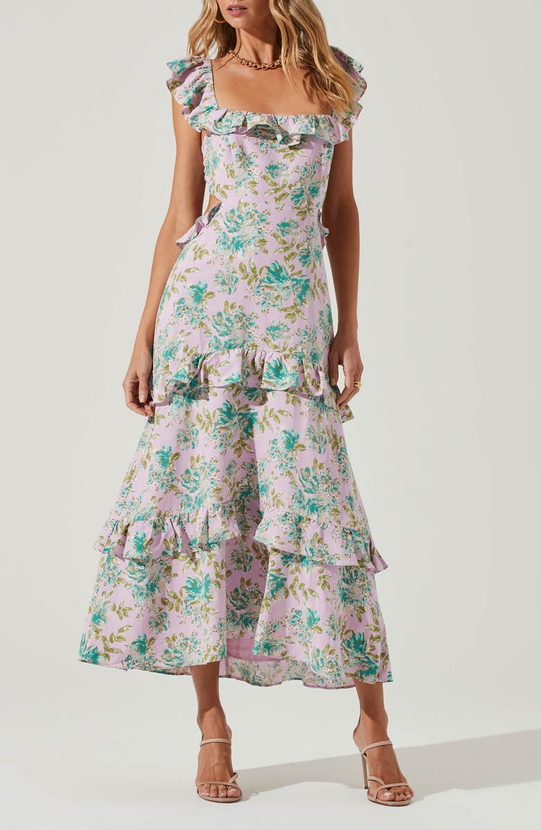 ASTR the Label Lysette Floral Midi Sundress, Main, color, 