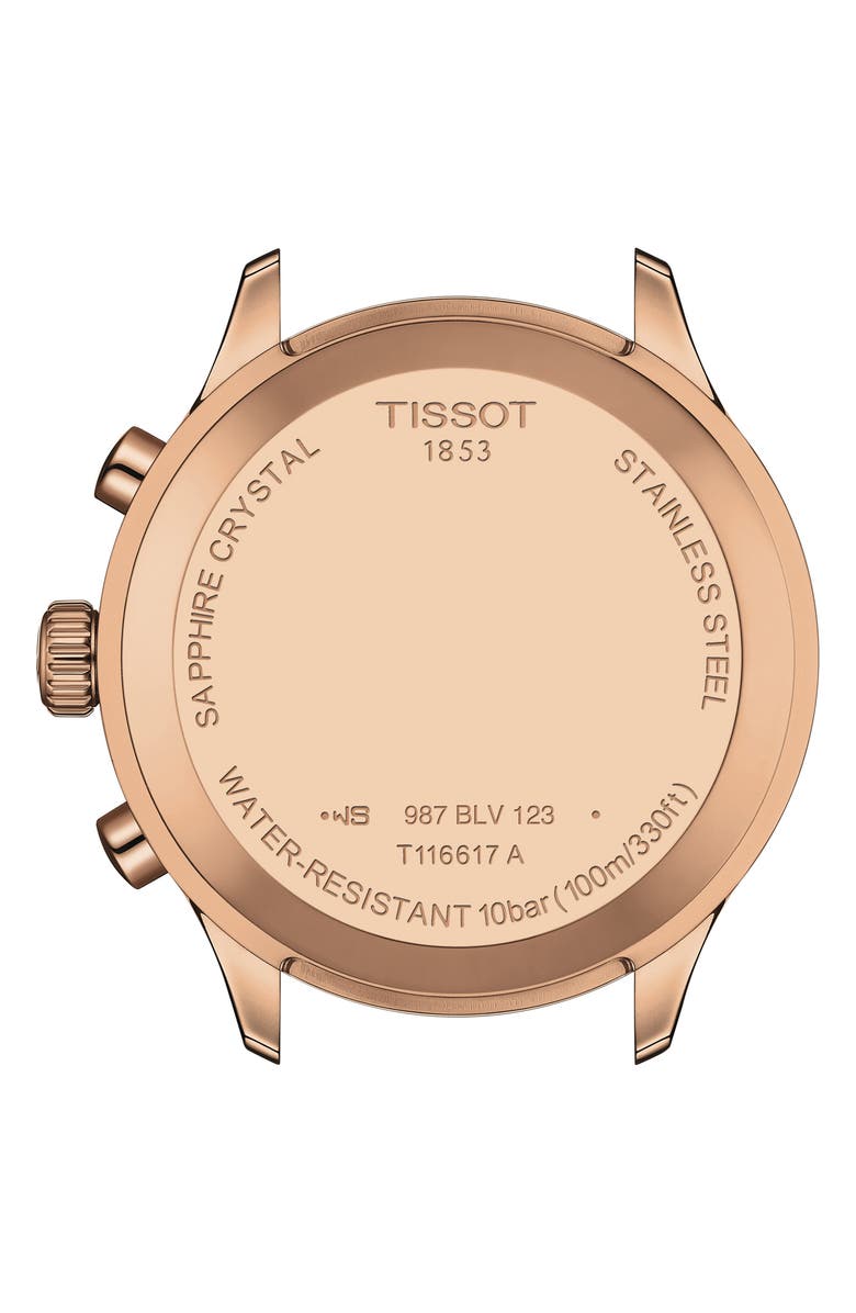 Tissot Chrono XL Collection Chronograph Leather Strap Watch, 45mm, Alternate, color, Blue