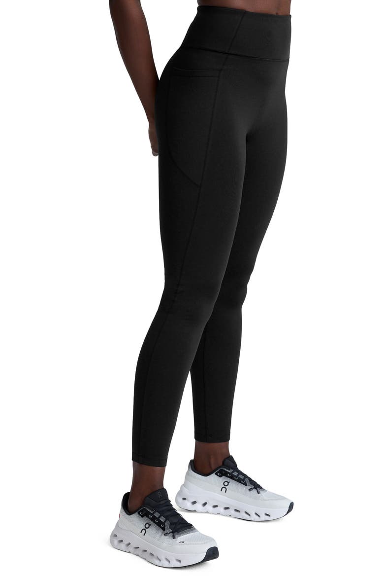 Allure Zip Pocket Leggings, Alternate, color, BLACK