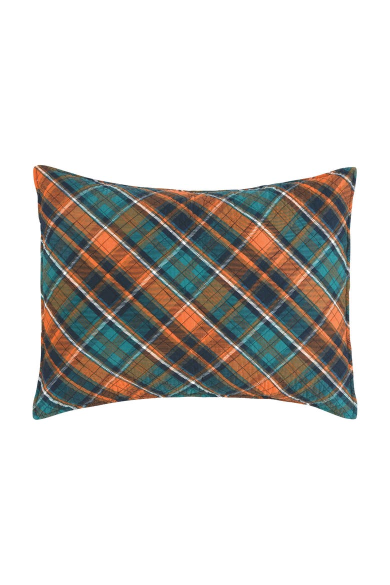 Troy Plaid Cotton Quilt Set - Reversible and Machine Washable, Alternate, color, Blue