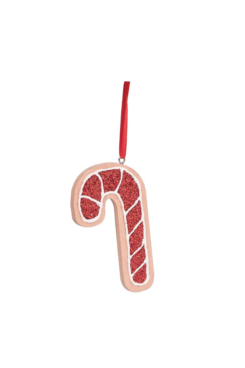 Gingerbread Candycane Ornament, Main, color, Red
