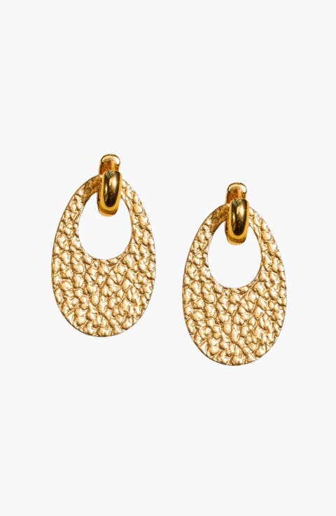 Olivia Leather Hoop Earrings