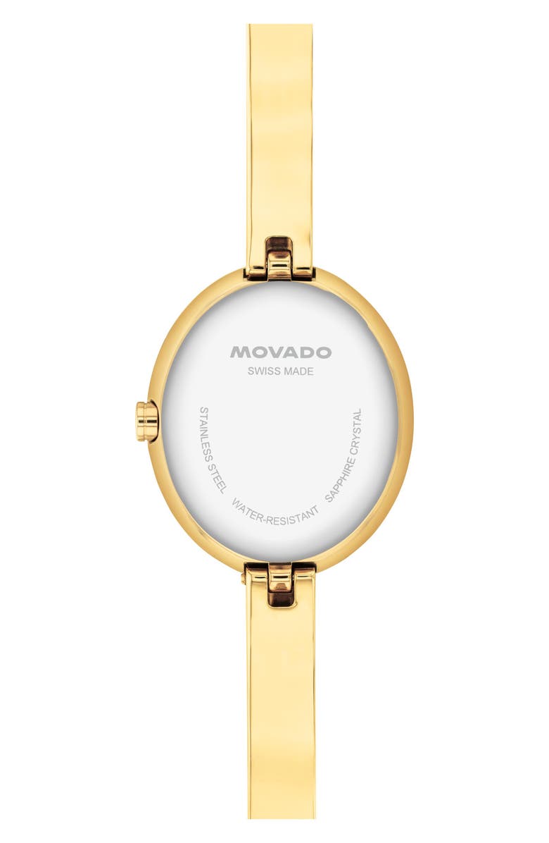 Movado Museum Oval Bangle Watch, 22mm x 26mm, Alternate, color, Silver Dial