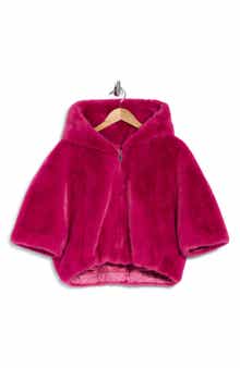 Faux Fur Hooded Crop Jacket