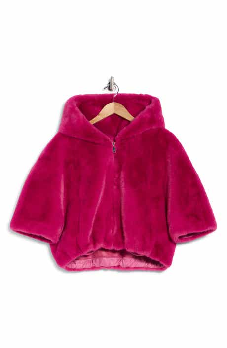 Faux Fur Hooded Crop Jacket