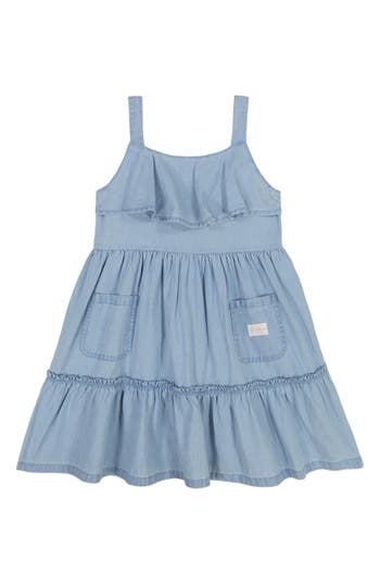 Calvin Klein Denim Dress In Denim Blue