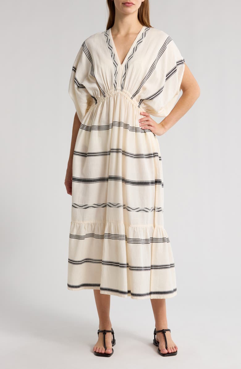 lemlem Leila Plunge Cover-Up Dress, Main, color, Besela Vanilla