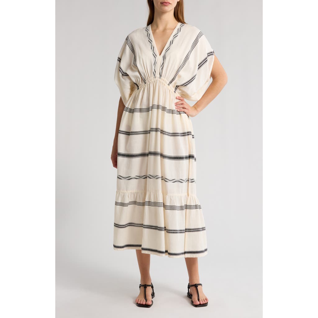 Lemlem Leila Plunge Cover-up Dress In Besela Vanilla