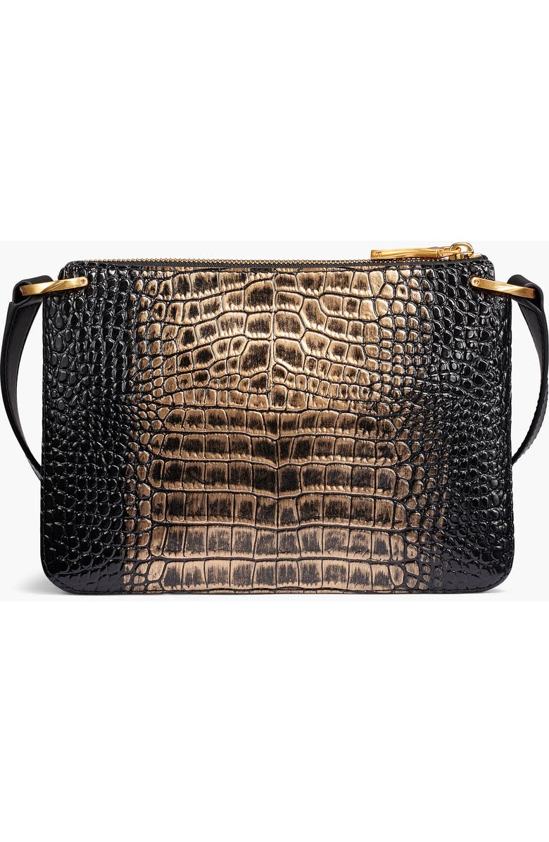 Donna Karan New York Glenwood Metallic Croco Crossbody, Alternate, color, Metallic Croc
