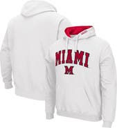 COLOSSEUM Men's Colosseum White Miami University RedHawks Arch and Logo Pullover Hoodie