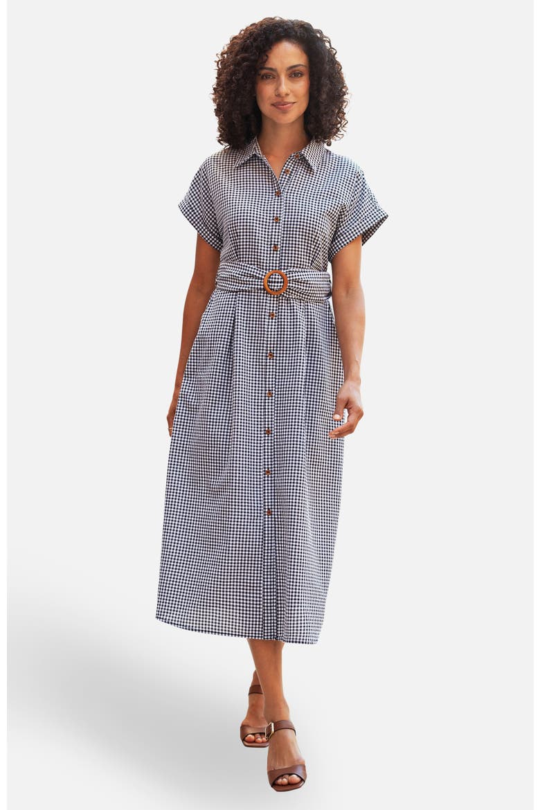 Gingham  Relaxed Shirt Dress, Main, color, Black
