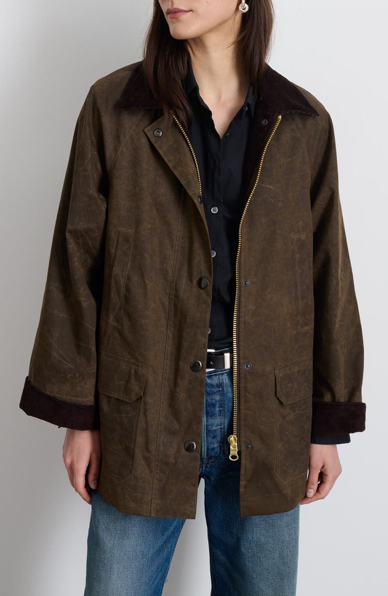 Alex Mill Madison Waxed Cotton Jacket, Main, color, Brown