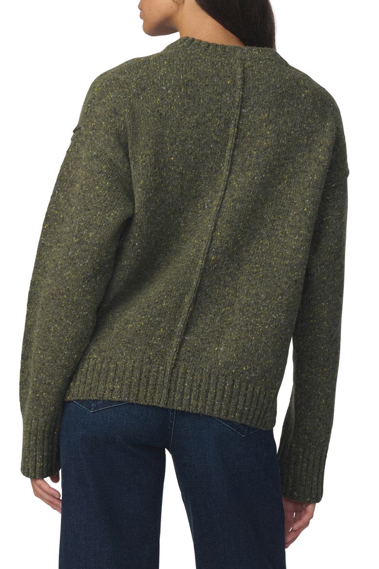 Cotton & Cashmere V-Neck Sweater, Alternate, color, MOSS