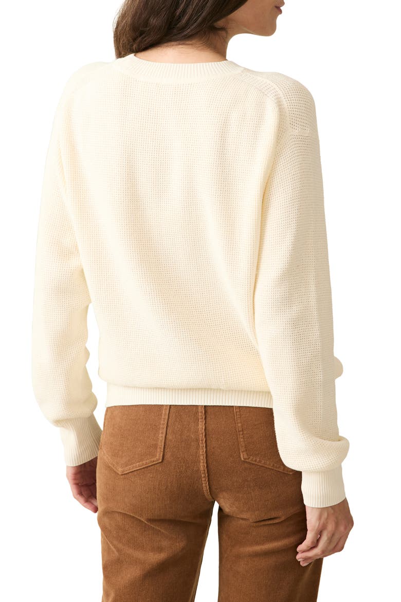 Sunwash Organic Cotton Crewneck Sweater, Alternate, color, WHITE SHELL