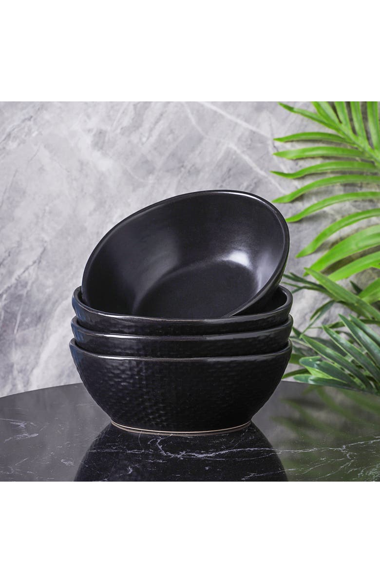 Stone Lain Abigael Stoneware 4-Piece Bowl Set, Alternate, color, Black