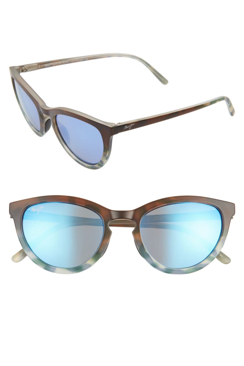 Star Gazing 50mm PolarizedPlus2® Cat Eye Sunglasses, Main, color, MATTE BROWN/ BLUE TOKYO