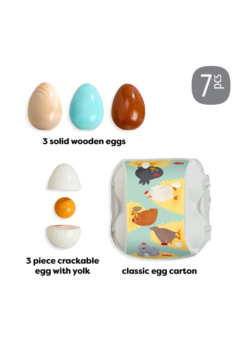 Creative Play - Wooden Eggs Play Food Set, Alternate, color, Multi