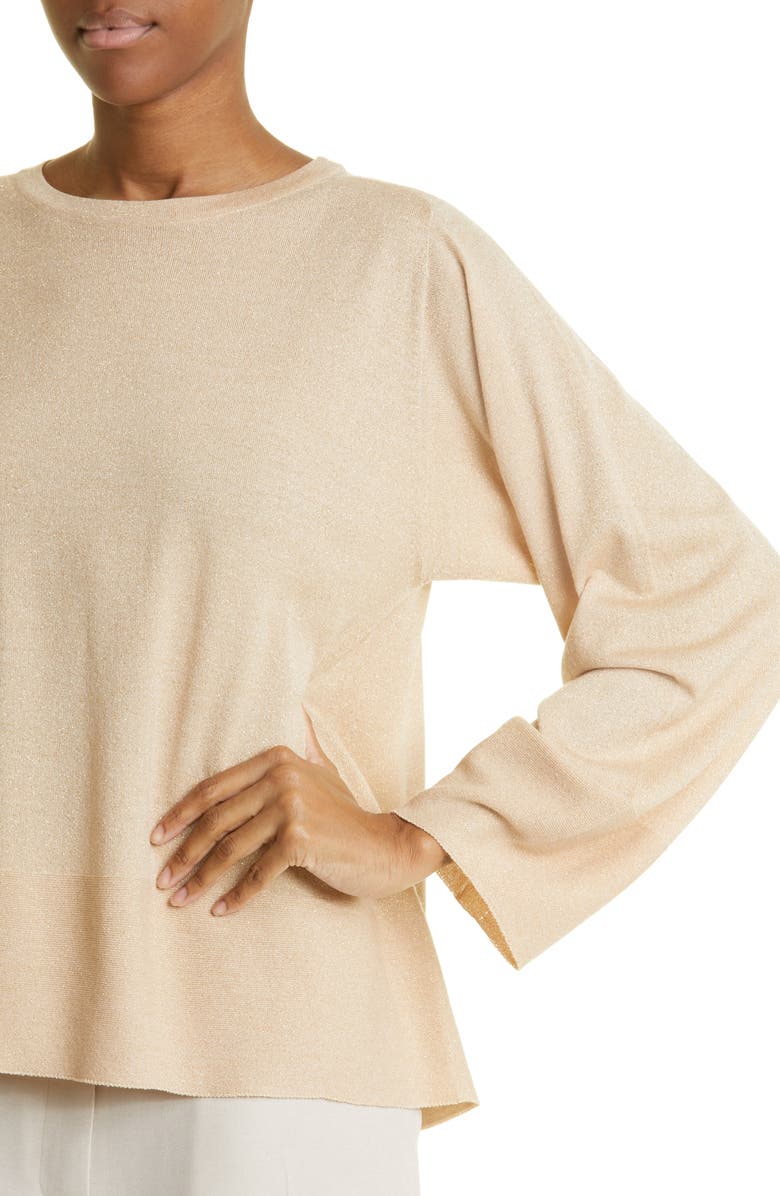 Fabiana Filippi Metallic Virgin Wool Blend Sweater, Alternate, color,