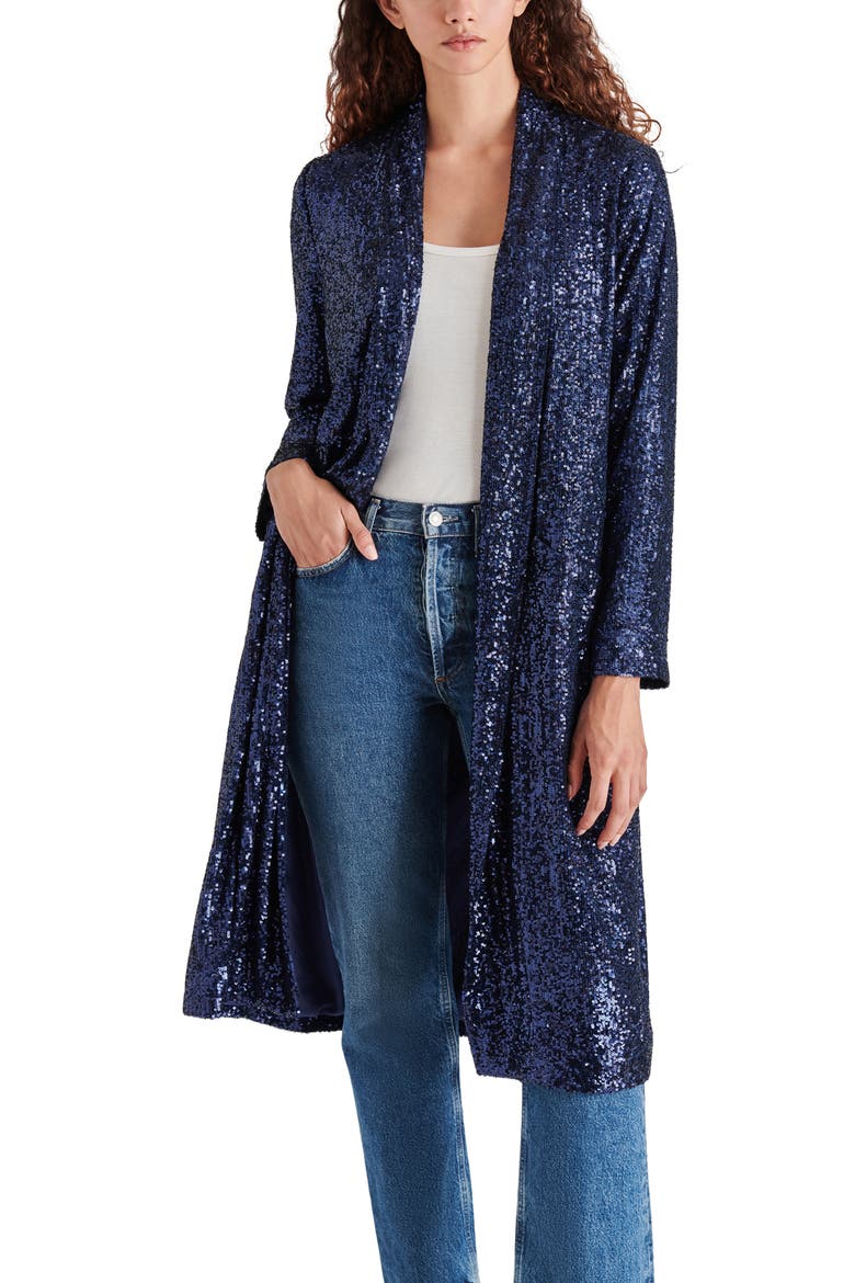 Show Stopper Sequin Duster Jacket, Alternate, color, MIDNIGHT BLUE
