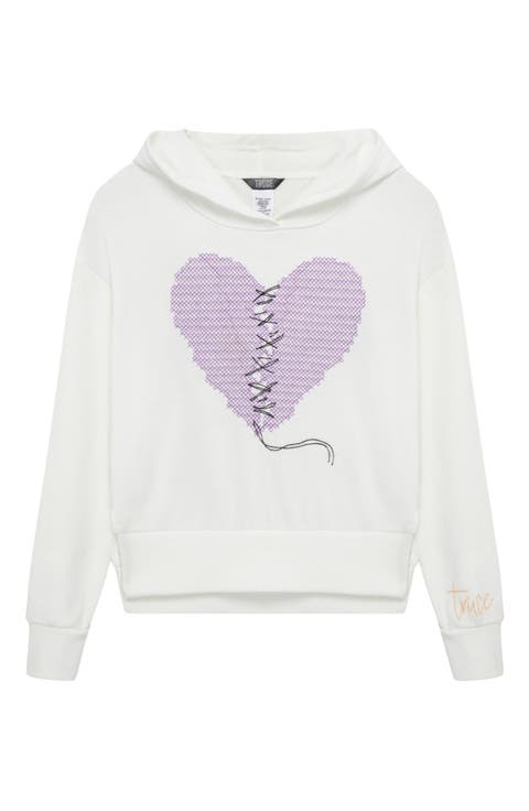 Kids' Embroidered Heart Graphic Hoodie (Big Kid)