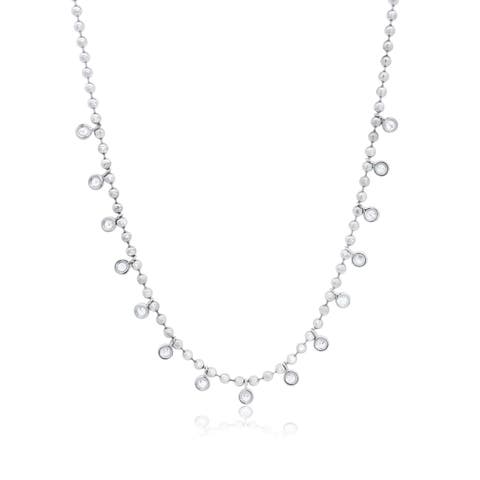 Beaded CZ Dangle Necklace