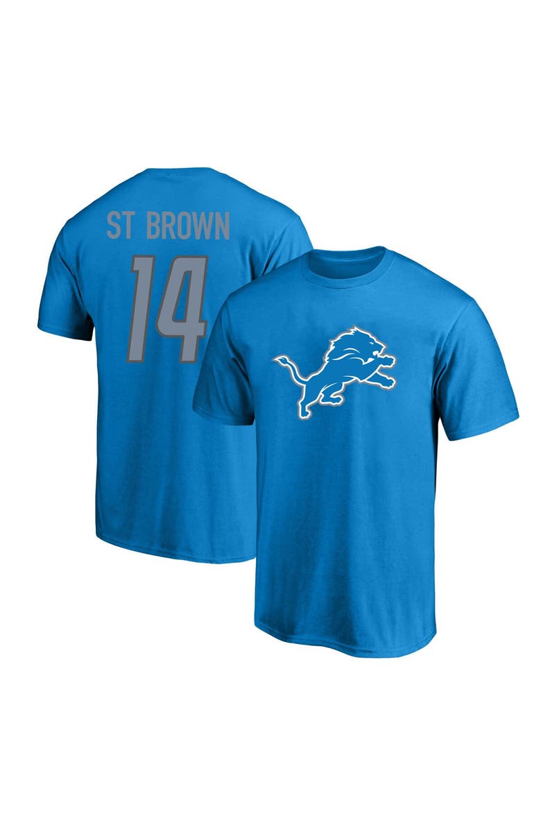 FANATICS Men
s Fanatics Branded Amon-Ra St. Brown Blue Detroit Lions Big 
Tall Player Name 
Number T-Shirt, Main, color, Blue
