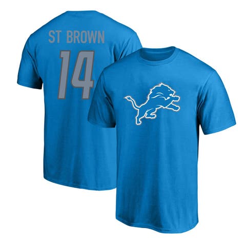 Men
s Fanatics Branded Amon-Ra St. Brown Blue Detroit Lions Big 
Tall Player Name 
Number T-Shirt