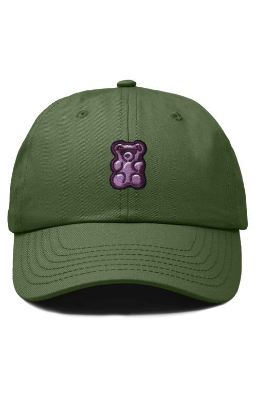 Dalix Purple Gummy Embroidered Cap In Olive