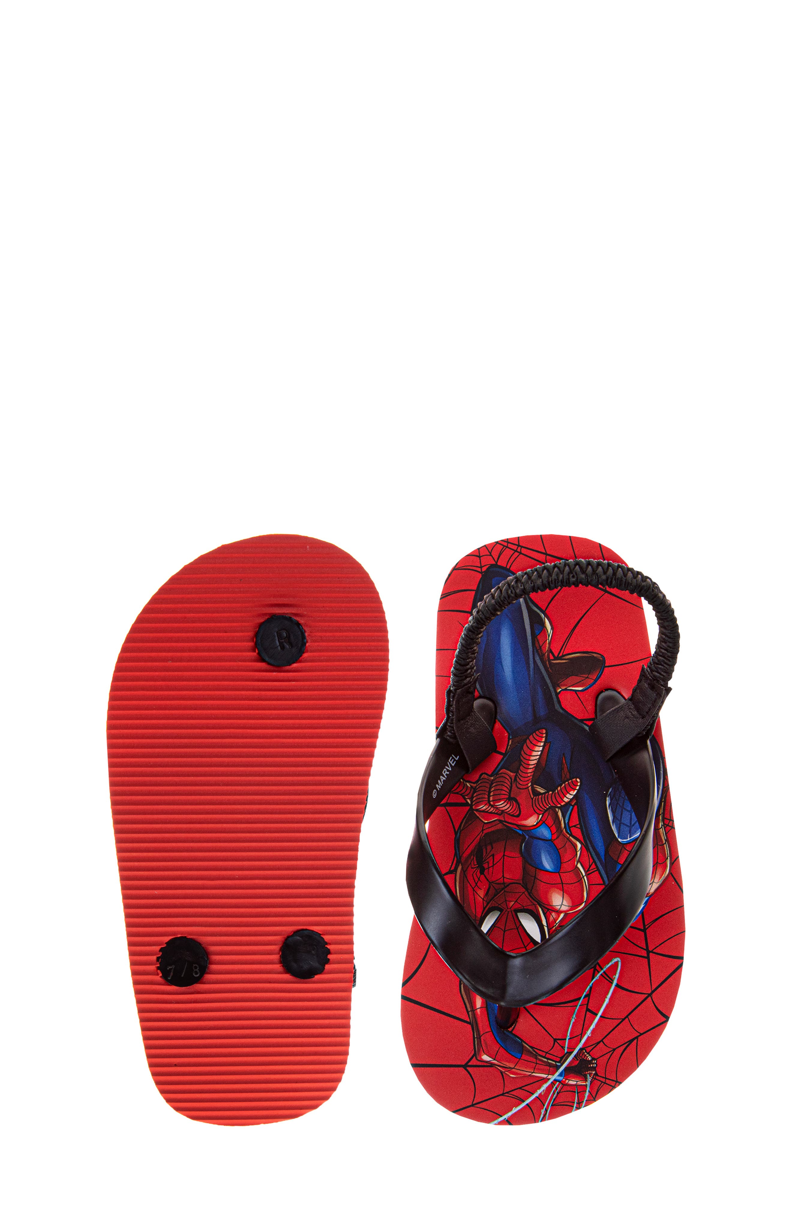 JOSMO Kids' Spider-Man Slingback Flip Flop Sandal, Alternate, color, Red