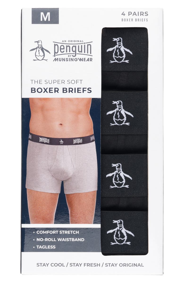 Original Penguin Assorted 4-Pack Boxer Briefs, Alternate, color, Black