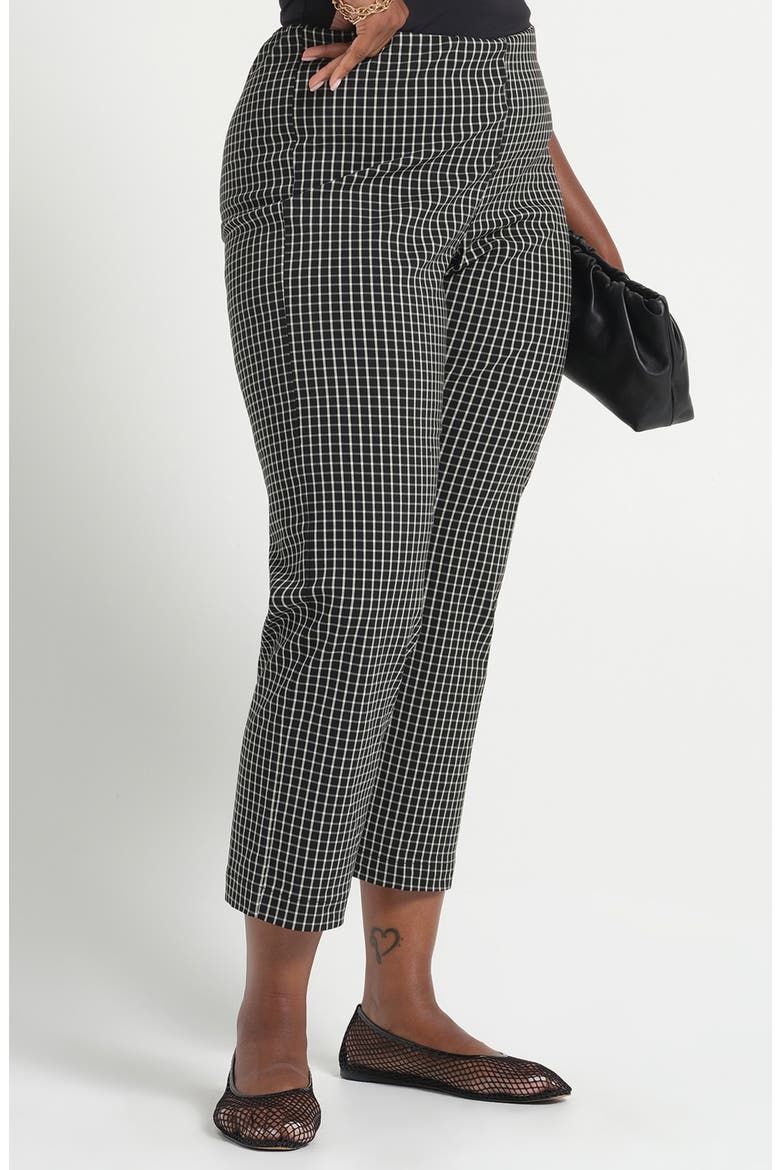 Bobbie Grid Ankle Pants, Alternate, color, BLACK/ MILK