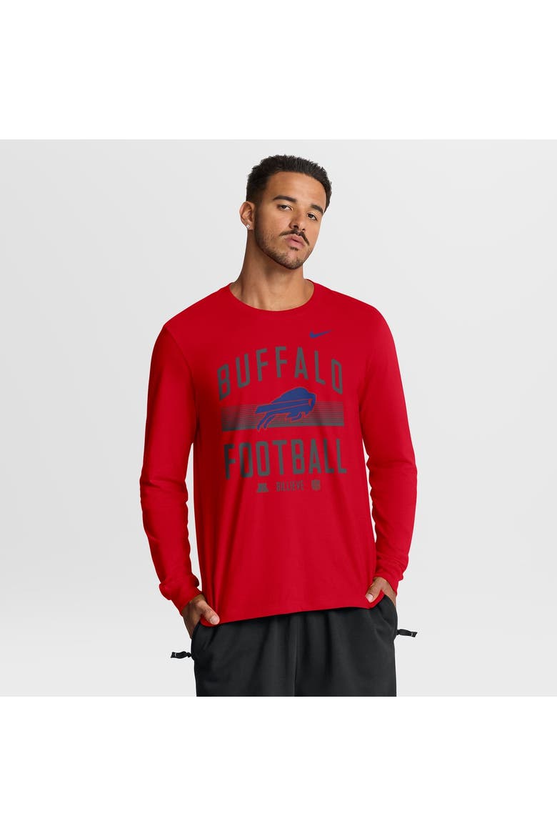 Men's Nike Red Buffalo Bills Always Prepared Essential Cotton Long Sleeve T-Shirt, Main, color, Red
