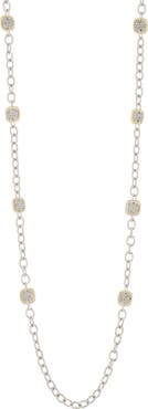 Juvell Two-Tone CZ Twisted Station Necklace