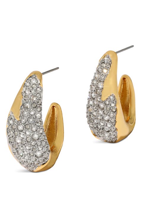 Solanales Pavé Crystal Chunky Hoop Earrings