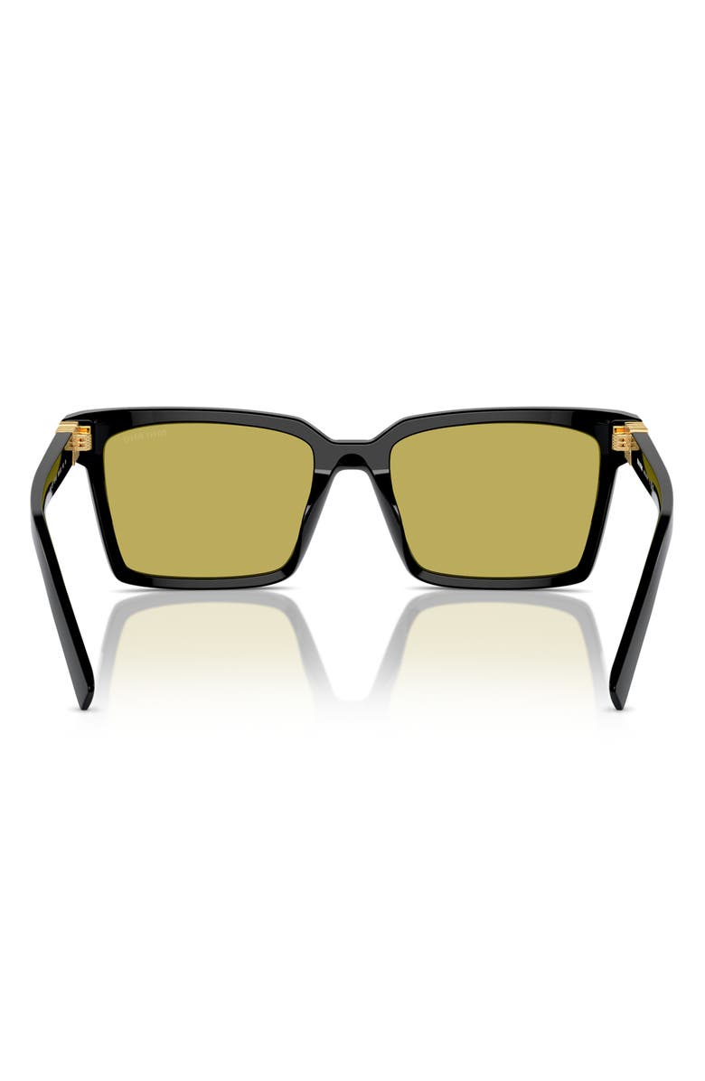 Miu Miu 55mm Rectangular Sunglasses, Alternate, color, Black