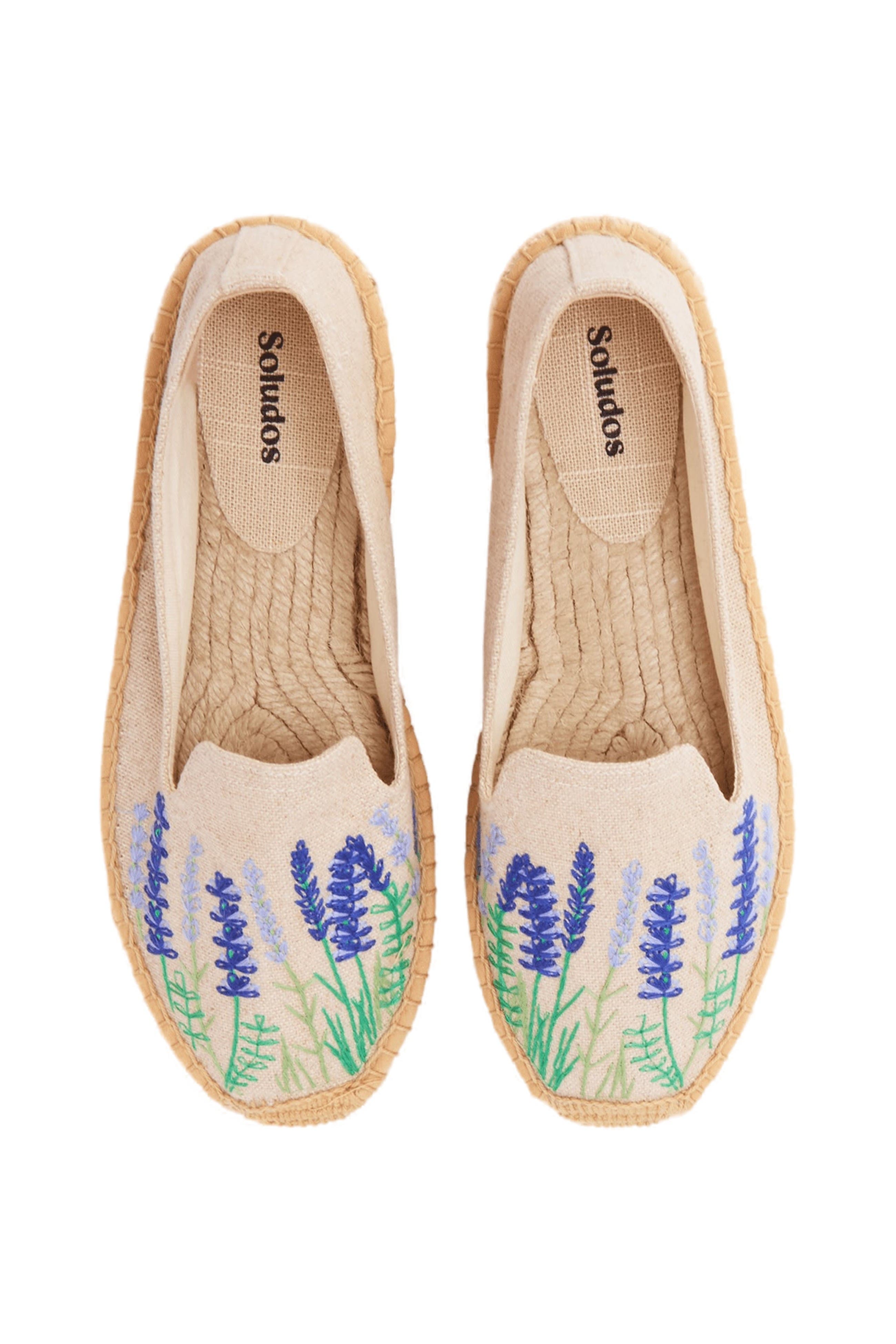 The Smoking Embroidery Espadrille, Alternate, color, Bluebonnets - Natural Undyed