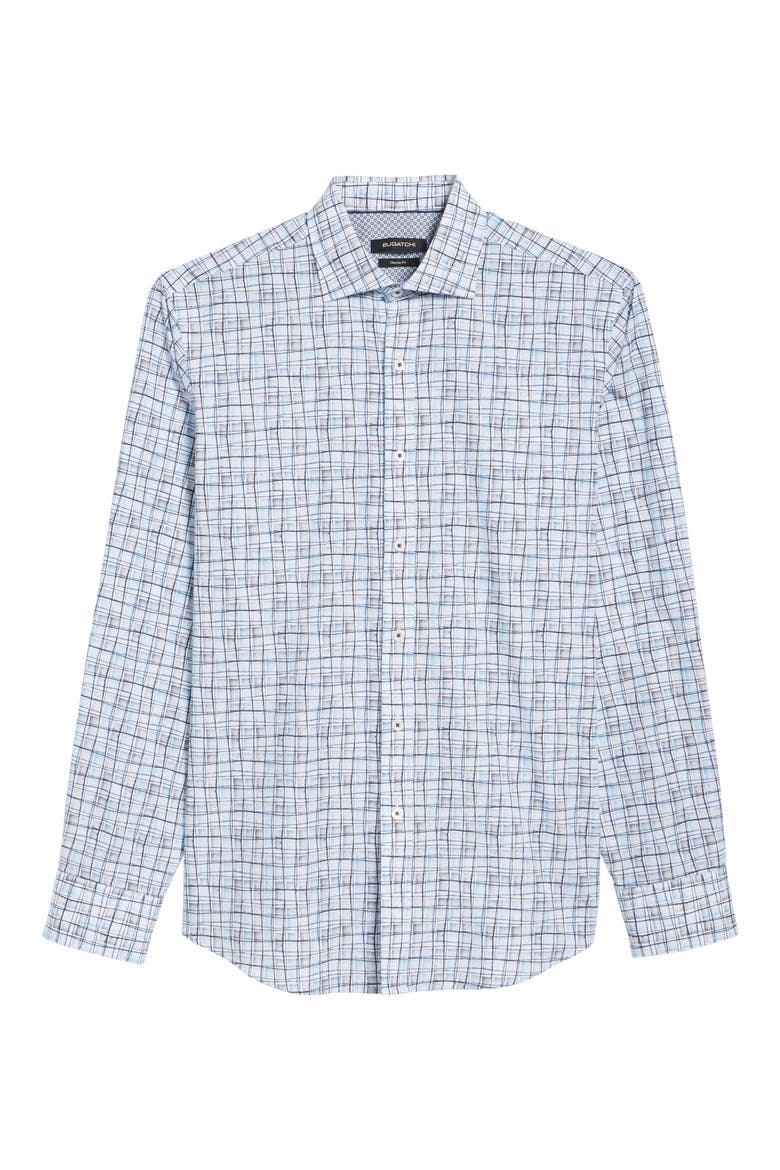 Regular Fit Grid Sport Shirt, Alternate, color, PLATINUM