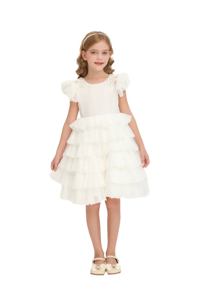 Tulleen Elrose Dress, Main, color, White